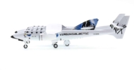 Port side view of JC Wings VG2002 - 1/200 scale diecast model Virgin Galactic SpaceShip of White Knight Two SpaceShipTwo in the new Virgin Galactic livery