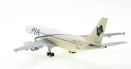 Rear view of JC Wings JC2PIA0001 / XX20001 - Airbus A310-300 1/200 scale diecast model, registration AP-BEQ in Pakistan International Airlines (PIA) livery.