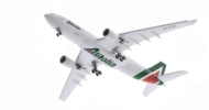 Underside view of NG Models NG61037 - 1/400 scale diecast model of the Airbus A330-200 registration  EI-EJK, in Alitalia livery.