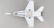 Underside view of Hobby Master HA3563 - 1/72 scale diecast model McDonnell Douglas F/A-18C Hornet, BuNo 161703, Registration N850NA in National Aeronautics and Space Administration (NASA) Colour Scheme, California, 2005.