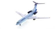 Front port side view of the 1/200 scale diecast model Tupolev Tu-154M registration RA-85757 in Air Company ALROSA livery - Herpa HE571388