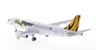 Rear view of JC Wings IF320TT0721 - 1/200 scale diecast model Airbus A320-200  of registration VH-VNH, Tigerair Australia