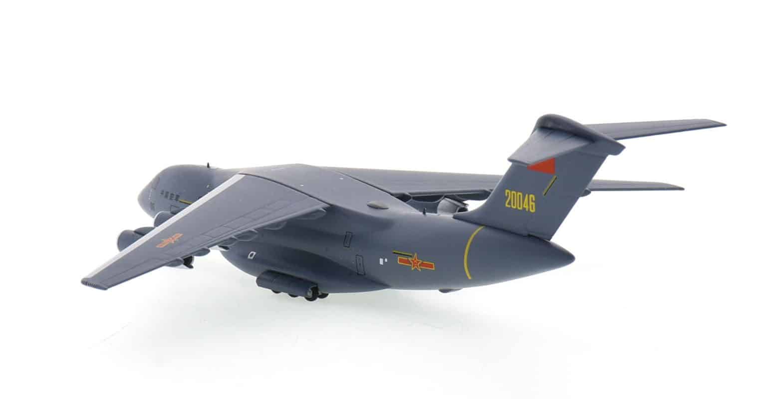 Rear view of NG Models NG22017 - 1/400 scale diecast model of the Xi'an Y-20A Kunpeng, s/n 20046 of the PLAAF