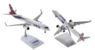 Image of model on display stand, 1/200 scale diecast model Airbus A321-200NX, of registration 4X-AGH, in Arkia Israeli Airlines livery - JC Wings JC2AIZ0040 / XX20040