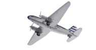 Underside view of the Curtiss C-46F Commando 1/400 scale diecast model of registration N4718N, Northeast Airlines, circa the early 1950s - AeroClassics AC411116
