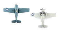 top and underside view of the Grumman F4F-4 1/48 scale diecast model as flown by Machinist Donald Runyon,  VF-6,  USN, Enterprise Air Group, USS Enterprise, 1942. - Hobby Master HA8906