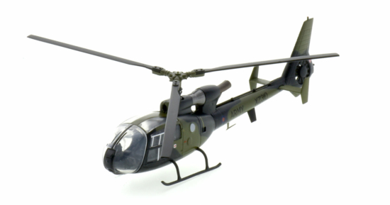 Front port side view of the 1/72 scale diecast model Westland Gazelle AH. 1 serial XZ310 of No. 670 Squadron 7 (Training) Regiment, Army Air Corps, British Army - Aviation72 AV72-24-002