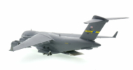 Rear view of the 1/200 scale diecast model Boeing C-17 Globemaster III named "Spirit of the Pelicans" serial 0014 of the 437th Airlift Wing, Air Mobility Command(USAF) and associate, the 315th Airlift Wing, Air Force Reserve Command,  United States Air Force  - Gemini Jets G2AFO635