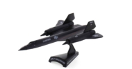 front port sideview of the Lockheed SR-71A Blackbird 1/200 scale diecast model of s/n 61-7975, 9th RW, DET-2 USAF, Kadena AFB, Japan, circa the 1990s - Postage Stamp Collection PS5389