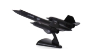 Rear view of the Lockheed SR-71A Blackbird 1/200 scale diecast model of s/n 61-7975, 9th RW, DET-2 USAF, Kadena AFB, Japan, circa the 1990s - Postage Stamp Collection PS5389