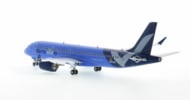 Rear view of the 1/200 scale diecast model Airbus A220-300 (Bombardier CS300) of registration N203BZ in Breeze Airways livery - Gemini Jets Gemini200 G2MXY1072