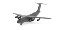 Front port side view of the 1/400 scale diecast model Lockheed C-5M Galaxy serial 87-0037, 337th Airlift Squadron, 439th Airlift Wing, United States Air Force.