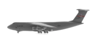 Port side view of the 1/400 scale diecast model Lockheed C-5M Galaxy serial 87-0037, 337th Airlift Squadron, 439th Airlift Wing, United States Air Force.