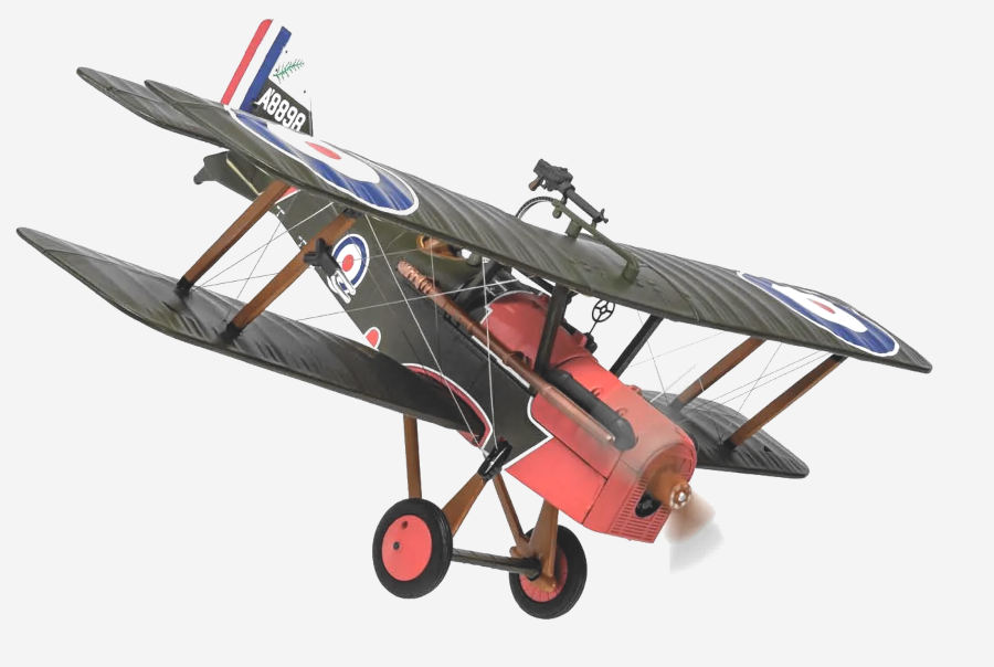 Front starboard side view of the 1/48 scale diecast model of the S.E.5a. Flown by Captain Albert Ball of No. 56 Squadron, Royal Flying Corps (RFC), France, May 5, 1917 - Corgi AA37710 