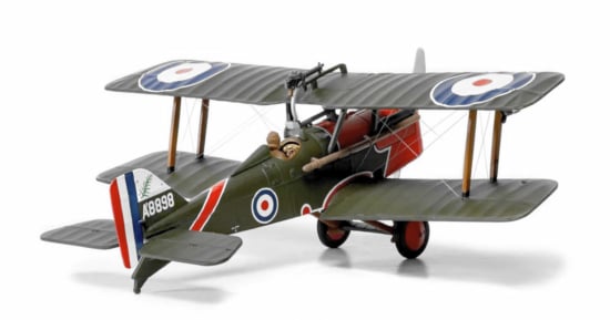 Rear view of the 1/48 scale diecast model of the S.E.5a. Flown by Captain Albert Ball of No. 56 Squadron, Royal Flying Corps (RFC), France, May 5, 1917 - Corgi AA37710