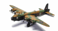 Front port side view of the 1/72 scale diecast model Short Stirling Mk.III of s/n LJ542, named "The Gremlin Teaser", No. 199 Squadron (radar countermeasures), Royal Air Force, 1944 - Corgi AA39504