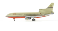 Port side view of the 1/400 scale diecast model Lockheed L-1011-500 TriStar registration JY-AGC in Alia - The Royal Jordanian Airline livery, circa the early 1980s - NG Models NG35016