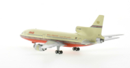 Rear view of the 1/400 scale diecast model Lockheed L-1011-500 TriStar registration JY-AGC in Alia - The Royal Jordanian Airline livery, circa the early 1980s - NG Models NG35016