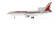 Port side view of the 1/400 scale diecast model Lockheed L-1011-500 TriStar registration V2-LRK in Air India livery, circa the early 1990s - NG Models NG35019