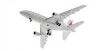 Underside view of the 1/400 scale diecast model Lockheed L-1011-500 TriStar registration V2-LRK in Air India livery, circa the early 1990s - NG Models NG35019