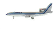Port side view of the 1-400 scale diecast model Lockheed L-1011-1 TriStar registration N372EA, in Air America hybrid Eastern Air Lines livery with polished metal, circa 1989 - Buchannan Models BM10003