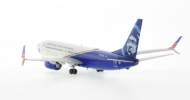 Rear view of the 1/200 scale diecast model Boeing 737-800 NG, registration N570AS, in Alaska Airline's “Honoring Those Who Serve" livery - Gemini Jets G2ASA1138