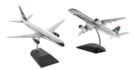 Image of model on display stand, 1/200 scale diecast model of the Boeing 757-200 registration N604DL in Delta Air Lines livery - Gemini Jets G2DAL964