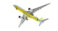 Underside view of the 1/400 scale diecast model Airbus A330-900N registration RP-C3900 in Cebu Pacific livery - Gemini Jets GJCEB4339