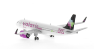 Rear view of the 1/400 scale diecast model of the Airbus A320-200neo registration XA-VSH in Volaris livery - Gemini Jets GJVOI2132