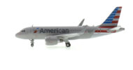 Port side view of the 1/400 scale diecast model airbus A319-100 (WL), registration N93003 in American Airlines livery - Gemini Jets GJAAL2084
