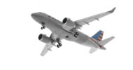 Underside view of the 1/400 scale diecast model airbus A319-100 (WL), registration N93003 in American Airlines livery - Gemini Jets GJAAL2084