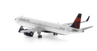 Rear view of the 1/400 scale diecast model Airbus A321-200neo, registration N501DA, in Delta Air Lines livery - Gemini Jets GJDAL2164