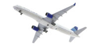 Underside view of the 1/400 scale diecast model Boeing 757-300 (WL) registration N75854 in United Airlines livery - Gemini Jets GJUAL2092