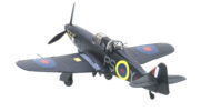 Rear view view of the 1/72 scale diecast model Boulton Paul Defiant Mk.I, serial number N1801, squadron code PS-Y, pilot Desmond Hughes, gunner Sergeant F Nash, No. 264 Squadron, RAF, night intruder operations, 1940-41 - Corgi AA39306