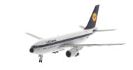 Front port side view of the Airbus A310-200 1/200 scale diecast model, registration D-AICA in Lufthansa livery - JC Wings EW2312001