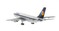 Rear view of the Airbus A310-200 1/200 scale diecast model, registration D-AICA in Lufthansa livery - JC Wings EW2312001