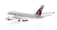 Rear view of the 1/400 scale diecast model of the Airbus A380-800, registration A7-APJ in Qatar Airways livery -JC4QTR0047 / XX40047