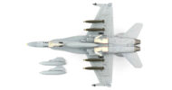 Underside view of the 1/72 scale diecast model McDonnell Douglas F/A-18C Hornet "MiG Killer" BuNo 163502 of VFA-81 "Sunliners", Tail Code AA/410, USN, Operation Desert Storm 1991 - HA3571