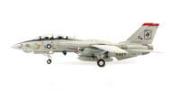 Port side view of the 1/72 scale diecast model Grumman F-14A Tomcat named "Queen of Aces", BuNo 162689 tail code AJ/101 of Fighter Squadron 41 "Black Aces", US Navy, "Operation Desert Storm" 1991 - HA5230