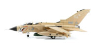 Port side view of the 1/72 scale diecast model Panavia Tornado GR 4 of serial number ZA447/EA, "MiG Eater" of No. 15 Squadron, Royal Air Force during Operation Desert Storm, 1991 - AA39806