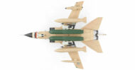 Underside view of the 1/72 scale diecast model Panavia Tornado GR 4 of serial number ZA447/EA, "MiG Eater" of No. 15 Squadron, Royal Air Force during Operation Desert Storm, 1991 - AA39806