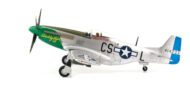 Port side view of the 1/48 scale diecast model North American P-51D Mustang, serial number 414733, squadron code CS-l, Named "Daddy's Girl". Assigned to Major Ray Wetmore, 370th Fighter Squadron, 359th Fighter Group, United States Army Air Force, Norfolk, England, 1945 - HA7748