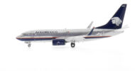 Port side view of the 1/200 scale diecast model of the Boeing 737-700 NG, registration XA-GAM, in AeroMexico livery - 777028