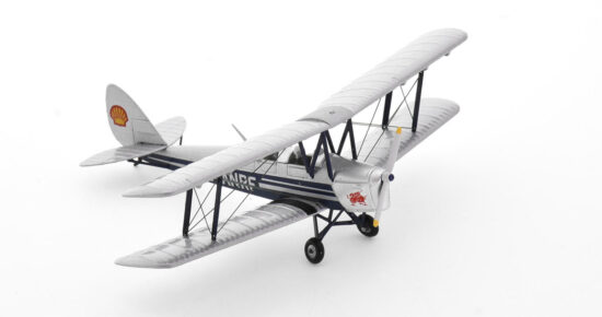 Front starboard side view of the 1/72 scale diecast model of the de Havilland DH 82A Tiger Moth registration G-ANRF, circa the early 2000s - AV7221006
