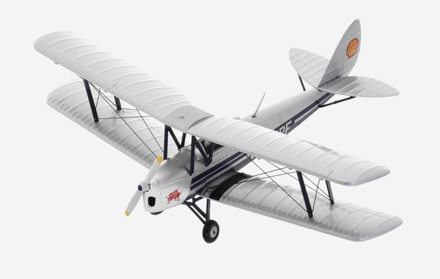 Top view of the 1/72 scale diecast model of the de Havilland DH 82A Tiger Moth registration G-ANRF, circa the early 2000s - AV7221006