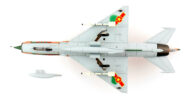 Underside view of the 1/72 scale diecast model Mikoyan-Gurevich MiG-21PFM "Red 6173"  of the 927th Fighter Regiment "Lam Son Squadron",  Vietnam People's Air Force, 1974 - HA0109