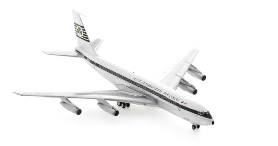 Front starboard side view of the 1/200 scale diecast model of the Boeing 707-320C registered EI-ANO in Aer Lingus livery circa the late 1960s - Inflight200 IF707EI0923P