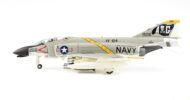 Port side view of the 1/72 scale diecast model of the McDonnell Douglas F-4B Phantom II BuNo 151506, tail code AG/200 of Fighter Squadron 84  "Jolly Rogers", United States Navy, 1964 - Hobby Master HA19048