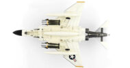 Underside view of the 1/72 scale diecast model of the McDonnell Douglas F-4B Phantom II BuNo 151506, tail code AG/200 of Fighter Squadron 84  "Jolly Rogers", United States Navy, 1964 - Hobby Master HA19048