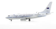Port side view of the 1/200 scale diecast model of the Boeing 737 BBJ serial number A36-002 of No.34 Squadron, Royal Australian Air Force (RAAF) - Gemini Jets G2RAA1223